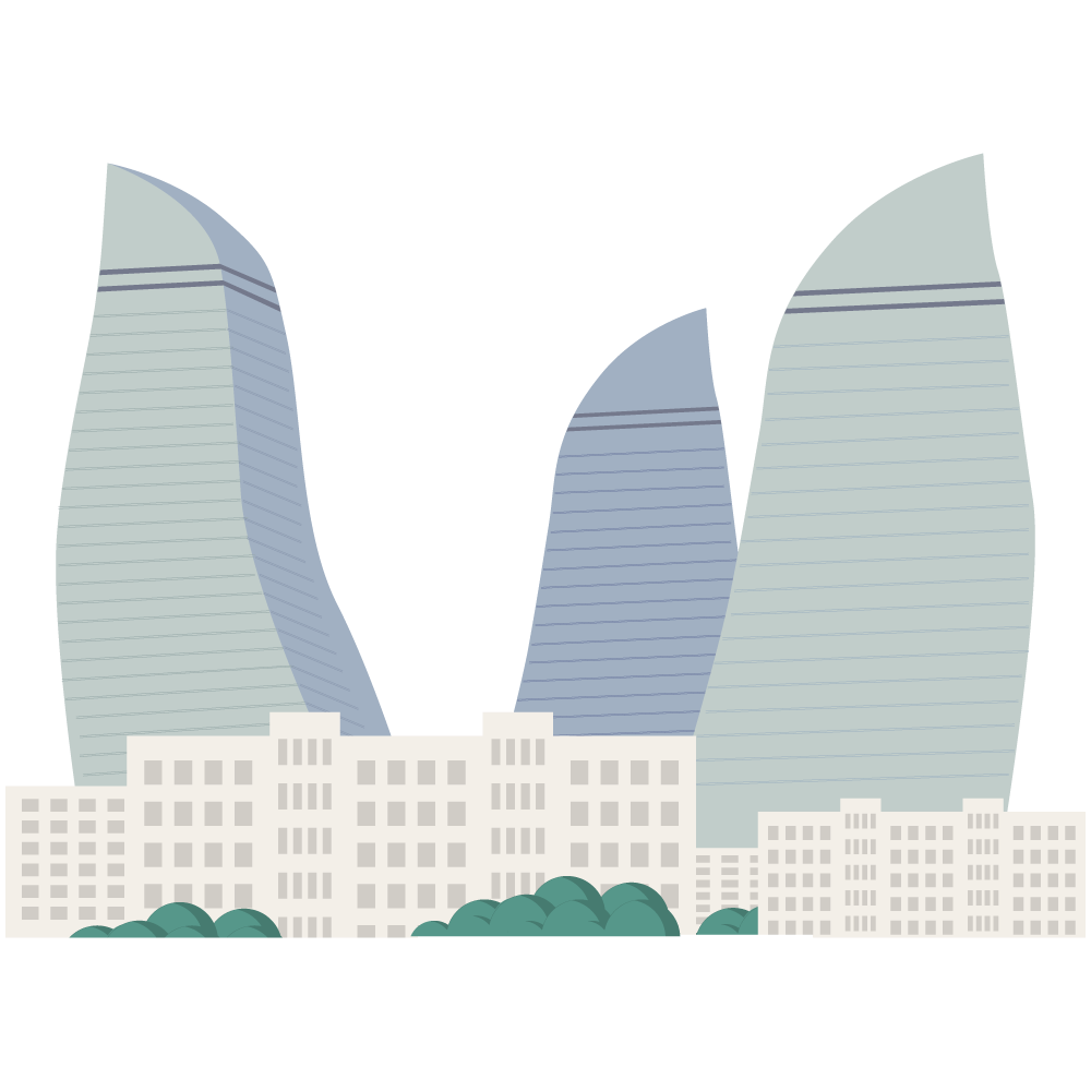 アゼルバイジャンのバクーにあるフレイムタワーの