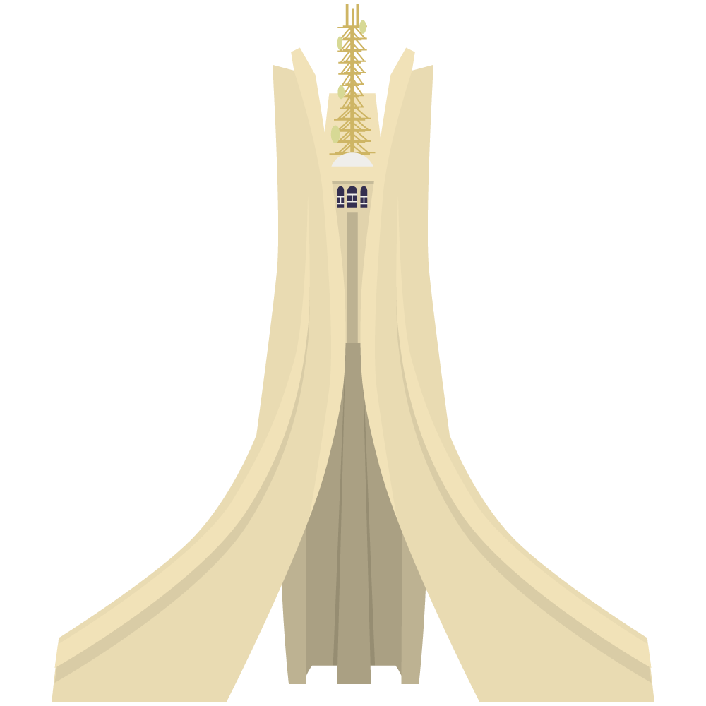 アルジェリアの独立殉教者記念塔のイラストです。