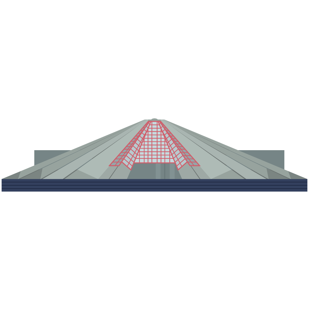 アルバニアのティラナのピラミッド(エンヴェル・ホッジャ記念館)のイラストです。