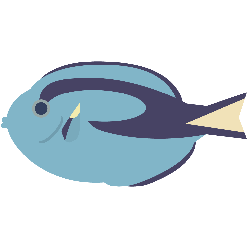 シンプルな熱帯魚のナンヨウハギのイラストです。