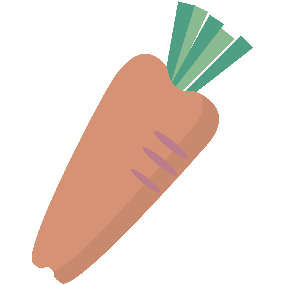 シンプルなニンジンのイラストです。