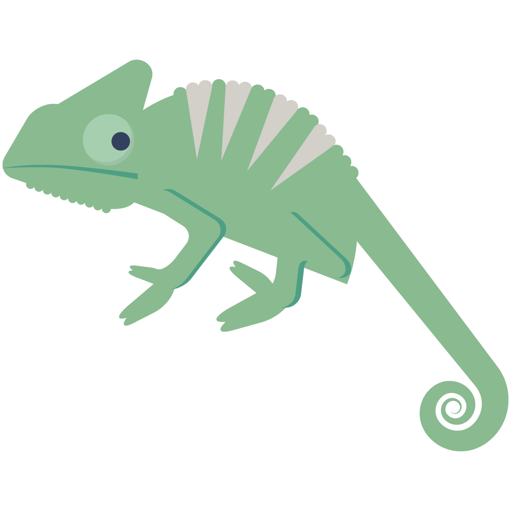 シンプルなカメレオンのイラストです。