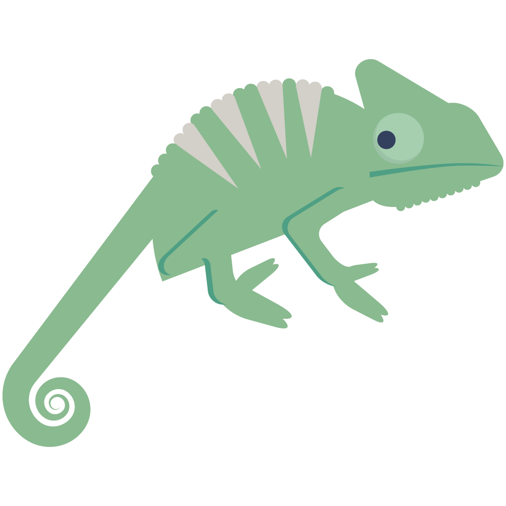 シンプルなカメレオンのイラストです。