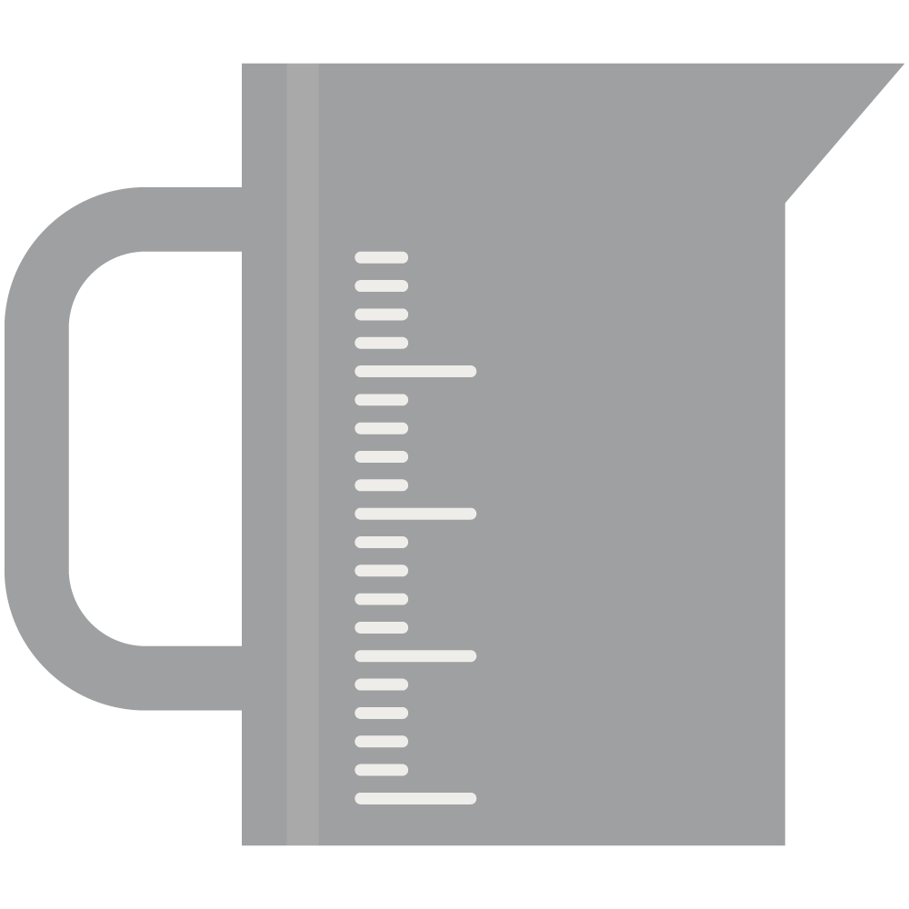 シンプルな計量カップのイラストです。