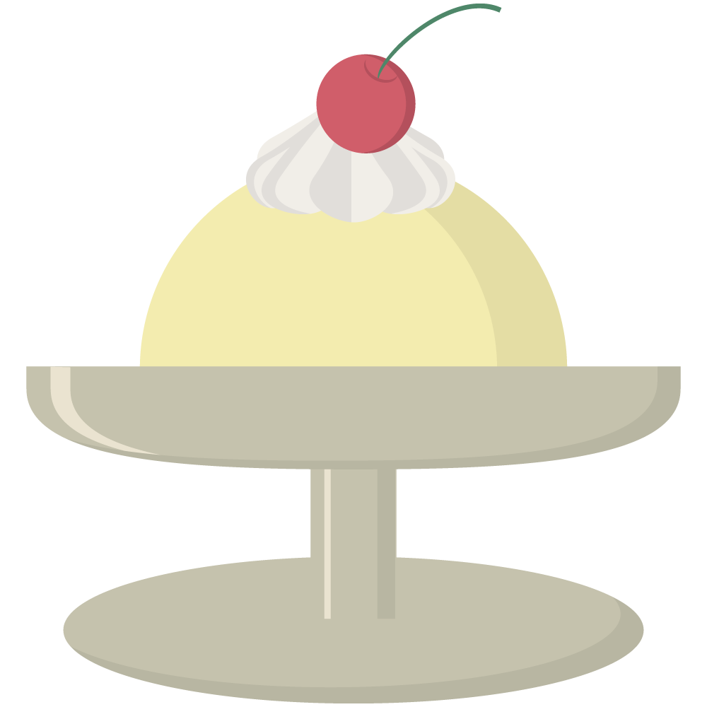 昭和レトロな純喫茶にありそうなバニラアイスクリームのイラストです。