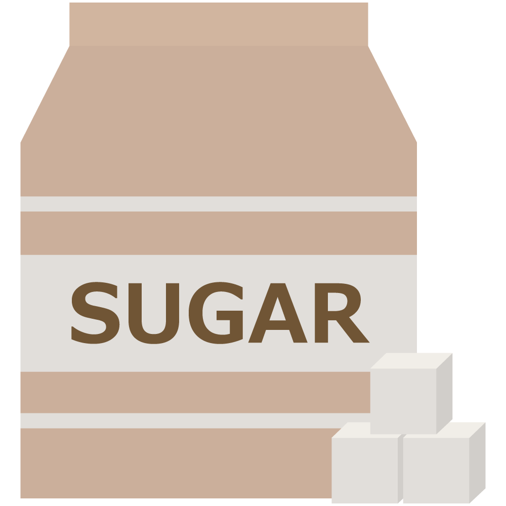 シンプルな紙袋入りの砂糖のイラストです。