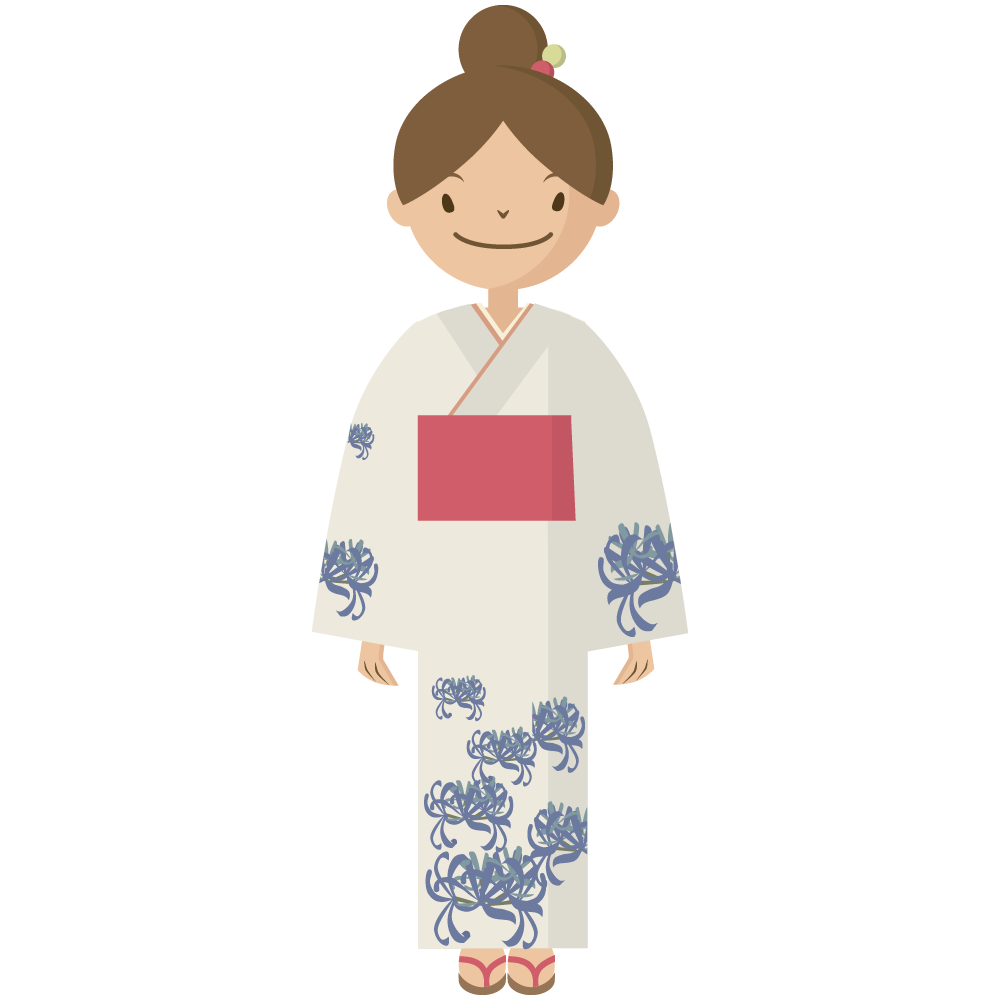 浴衣を着ている女性のイラストです。
