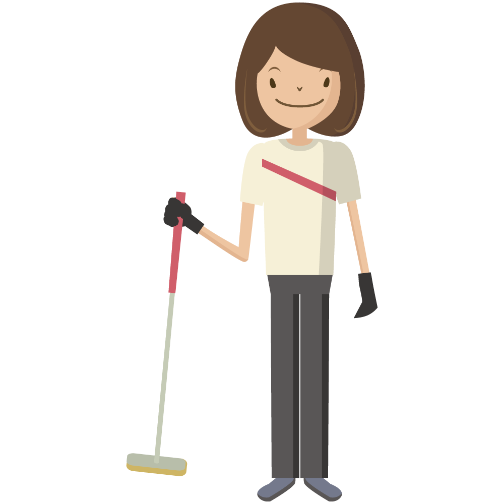 女性カーリング選手のイラストです。