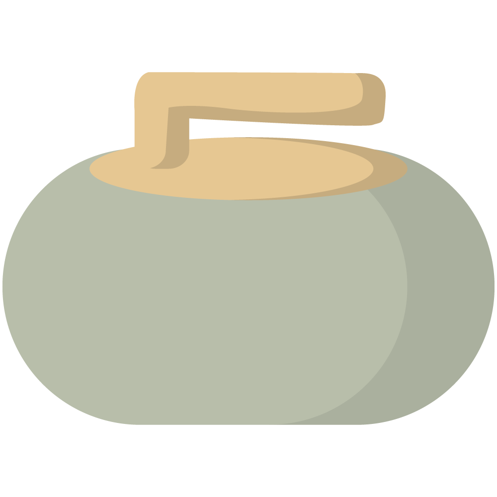 黄色のカーリングのストーンのイラストです。