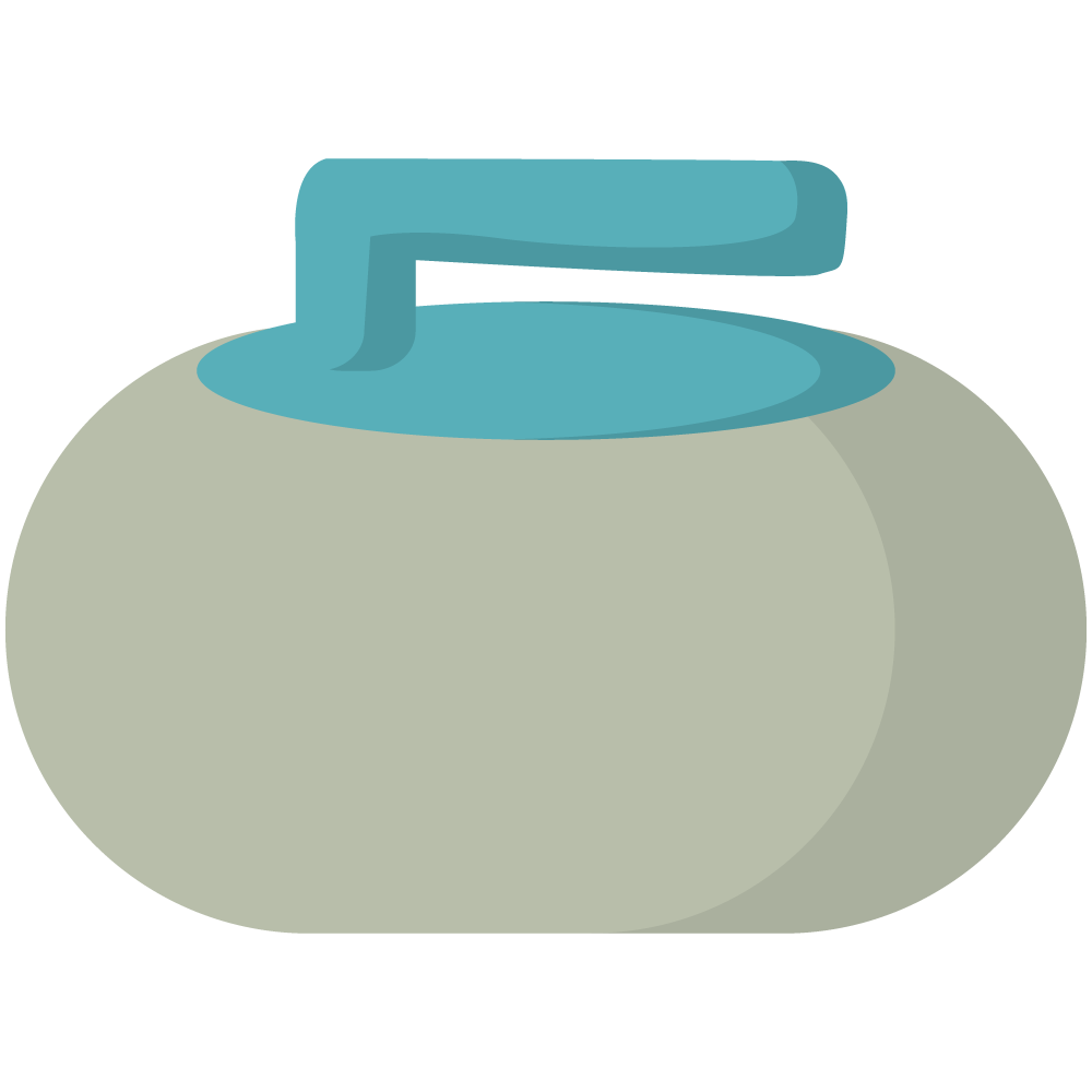 青のカーリングのストーンのイラストです。