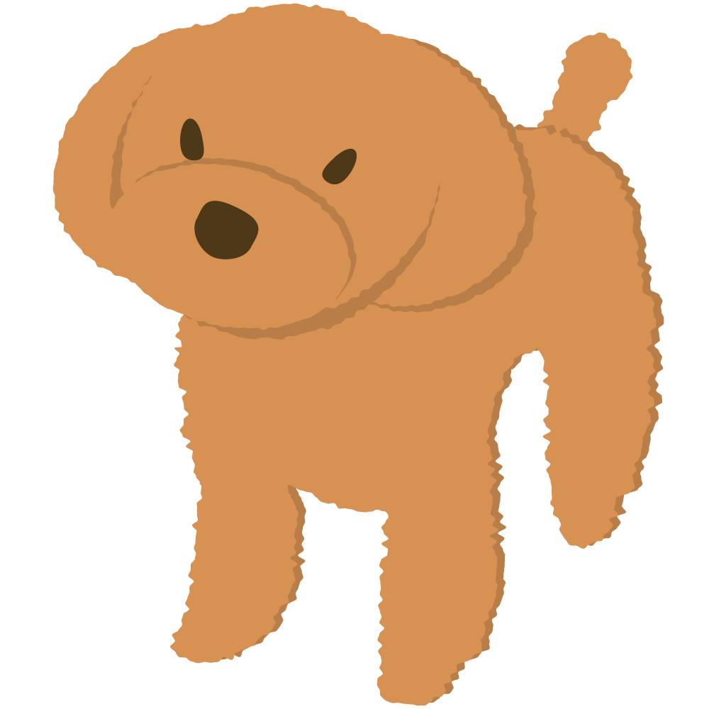 イヌ(トイプードル)のイラストです。
