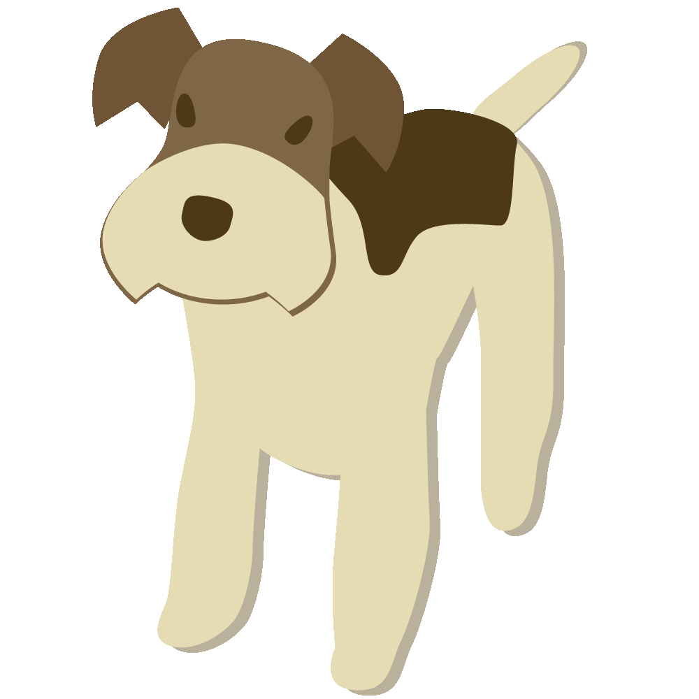 イヌが喜んでしっぽを振る動くイラストです。