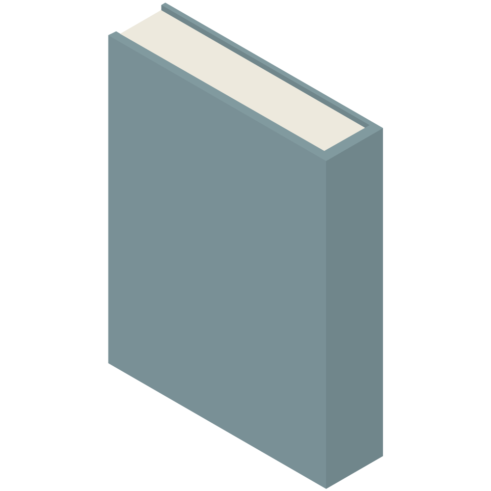 アイソメトリックの青い本のイラストです。