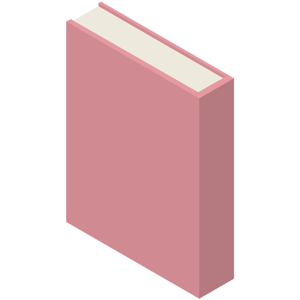 アイソメトリックの赤い本のイラストです。