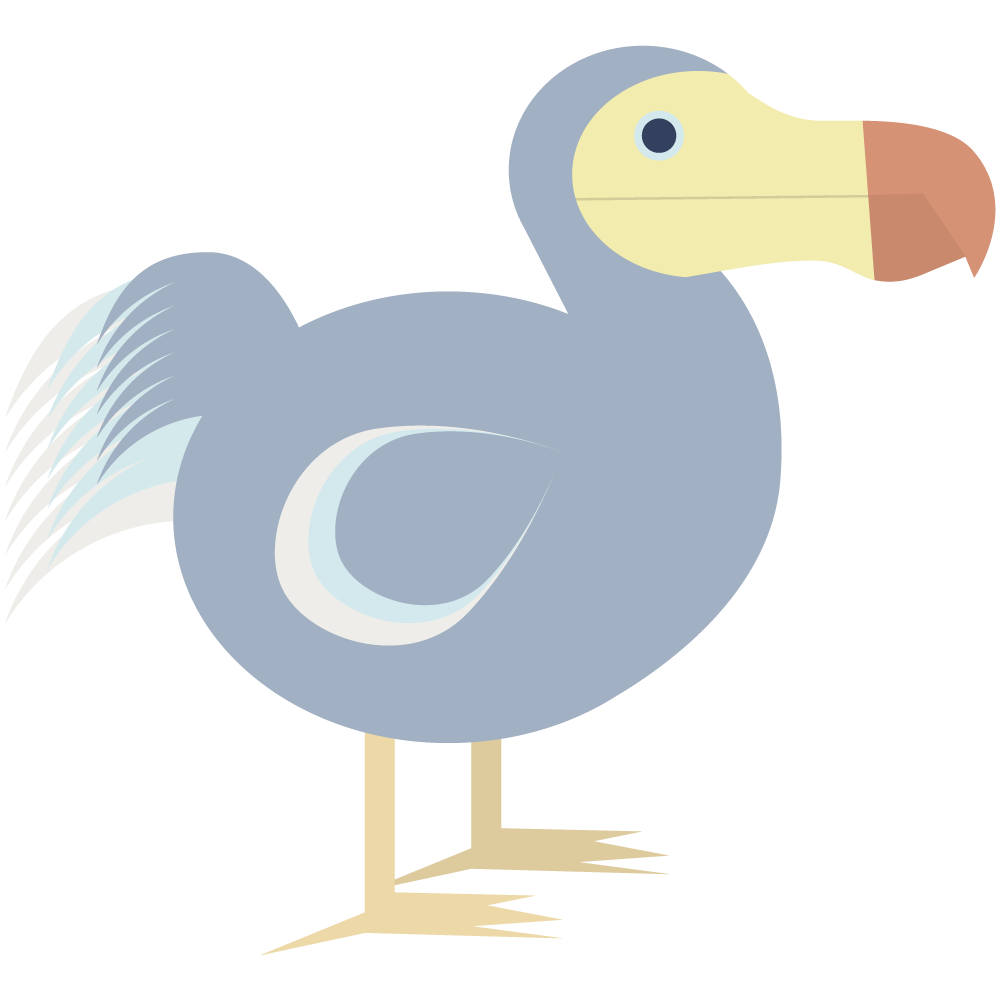 絶滅したモーリシャス共和国の国鳥「ドードー」のイラストです。